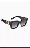 Miu Miu black square sunglasses front view