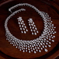 Luxury diamond necklace and earrings jewelry set